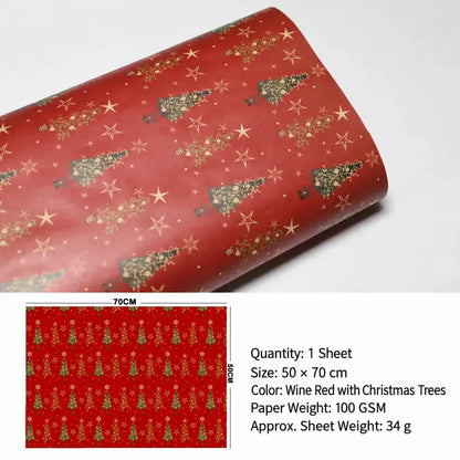 Vintage Christmas Kraft Wrapping Paper – Premium 100 GSM Holiday Gift Wrap