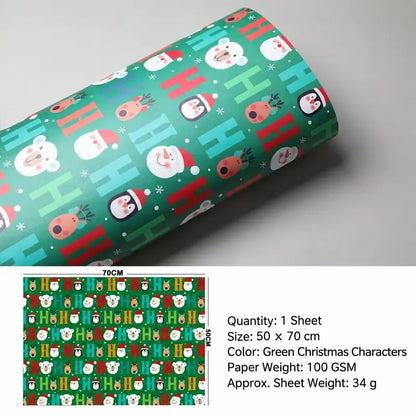 Vintage Christmas Kraft Wrapping Paper – Premium 100 GSM Holiday Gift Wrap