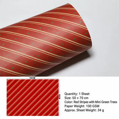Vintage Christmas Kraft Wrapping Paper – Premium 100 GSM Holiday Gift Wrap