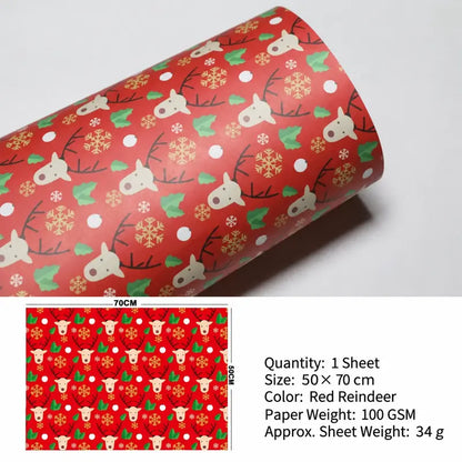 Vintage Christmas Kraft Wrapping Paper – Premium 100 GSM Holiday Gift Wrap