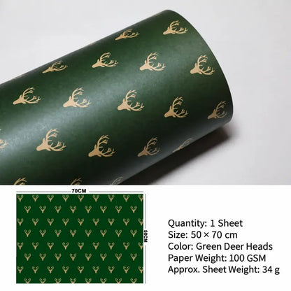 Vintage Christmas Kraft Wrapping Paper – Premium 100 GSM Holiday Gift Wrap