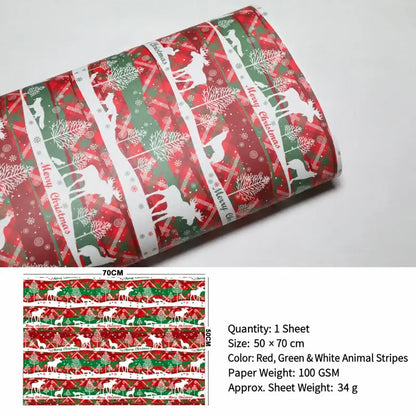 Vintage Christmas Kraft Wrapping Paper – Premium 100 GSM Holiday Gift Wrap