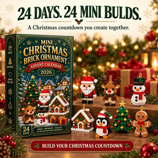🎄 24-Day Mini Christmas Ornament Advent Calendar | 24 unique festive buildable designs with hanging loops—perfect for decorating Christmas trees, wreaths, and holiday displays 🧱