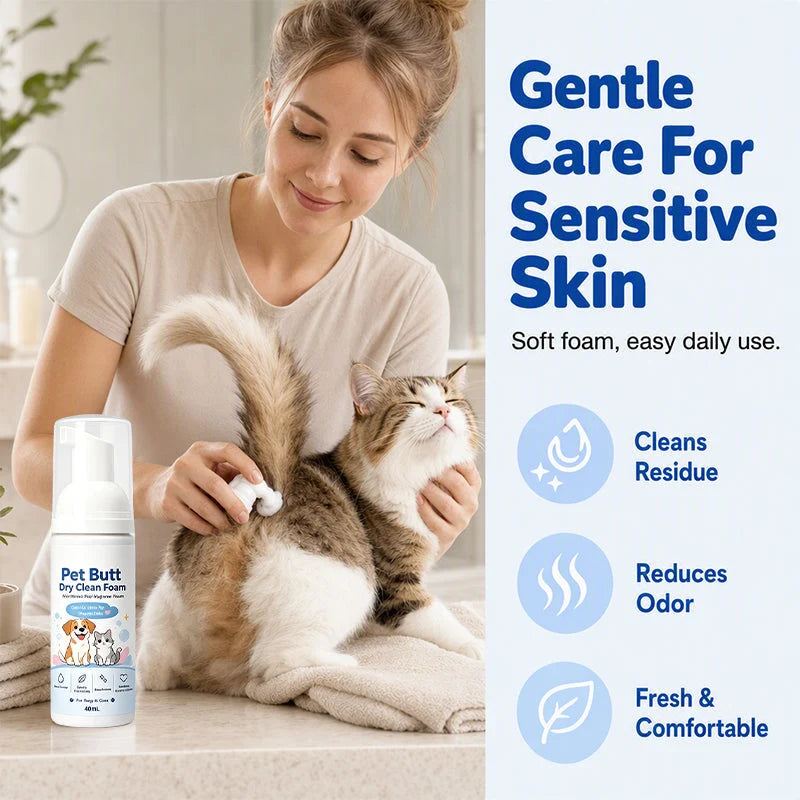 🐾 Save 50% now! No-rinse cleansing foam for pet bottoms.