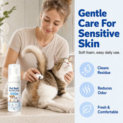 🐾 Save 50% now! No-rinse cleansing foam for pet bottoms.