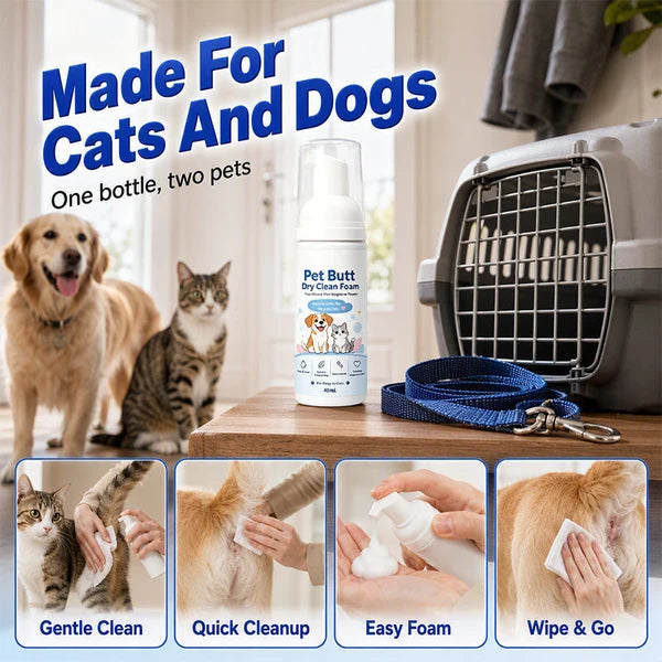 🐾 Save 50% now! No-rinse cleansing foam for pet bottoms.