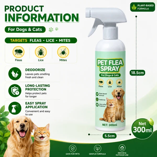 🥳Top Recommendation🥳Buy 1 Get 1 Free for a Limited Time🥳Pet Flea Spray - Plant-Based Formula! 🛡️💨