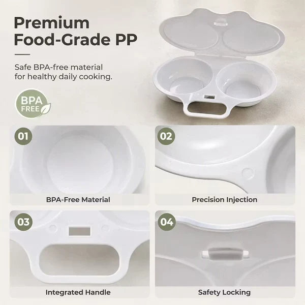 🥳2026 HOT SALE🥳💞50K+ SOLD! 🥗🎁 50% OFF! Microwave Egg Poacher——Dual‑cavity, non‑stick & easy clean. Healthier than frying – stock up & save! 🏠✅
