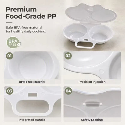 🥳2026 HOT SALE🥳💞50K+ SOLD! 🥗🎁 50% OFF! Microwave Egg Poacher——Dual‑cavity, non‑stick & easy clean. Healthier than frying – stock up & save! 🏠✅