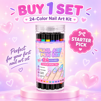 💅24‑Colors Dual‑Ended Nail Art Pens‑DIY Manicure Drawing Set🎁