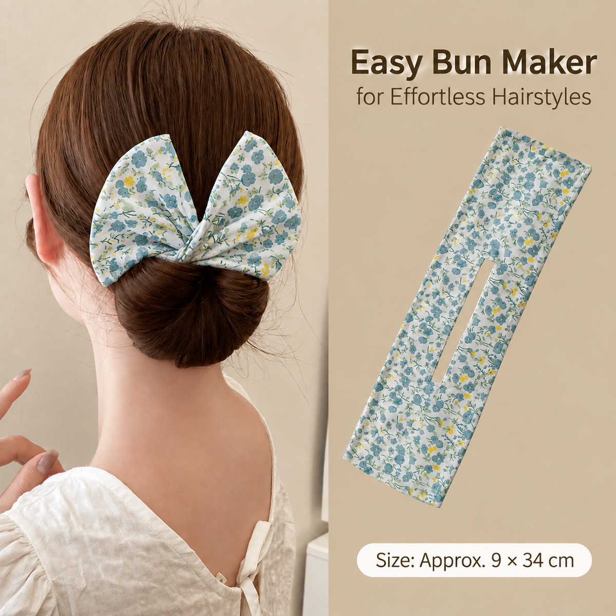 Western Print Low-Bun Hair Bow