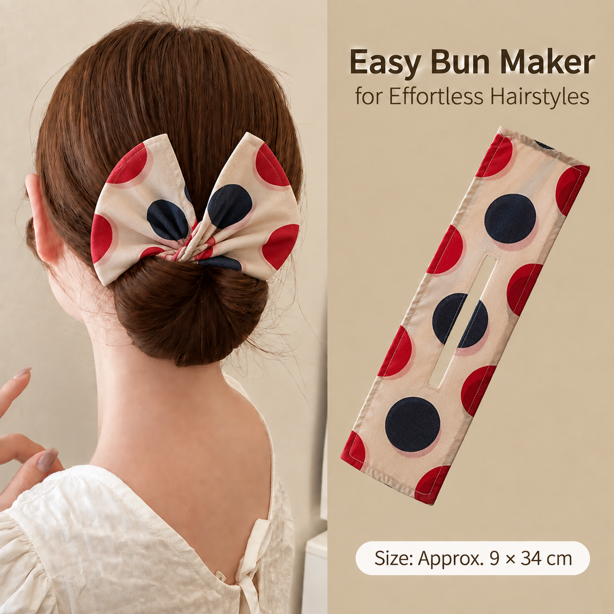 Western Print Low-Bun Hair Bow
