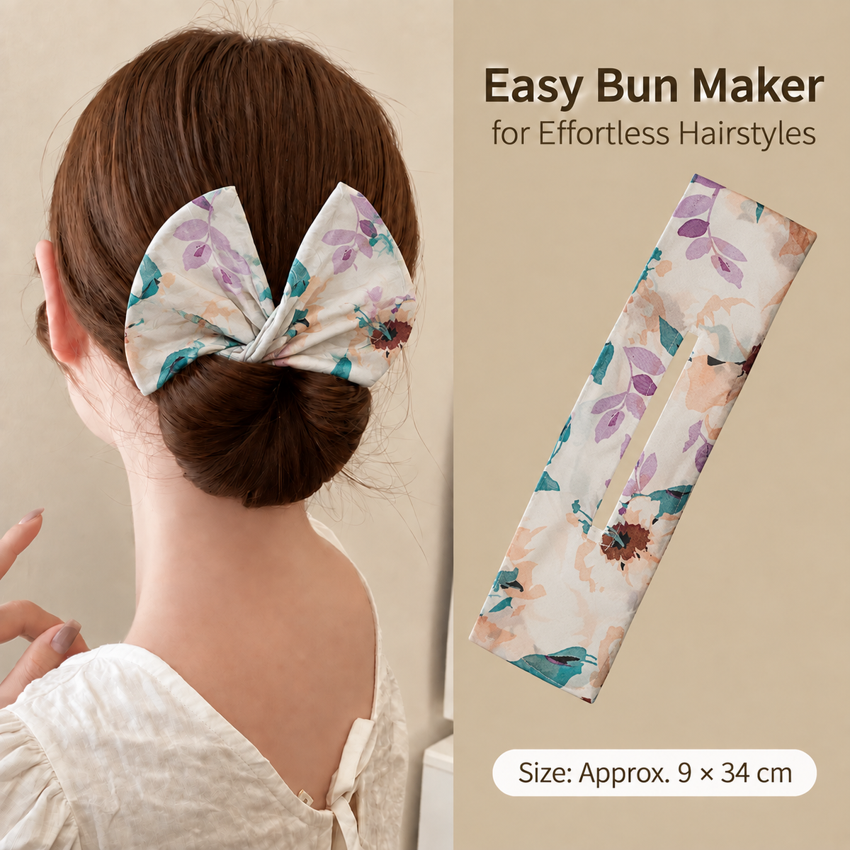 Western Print Low-Bun Hair Bow