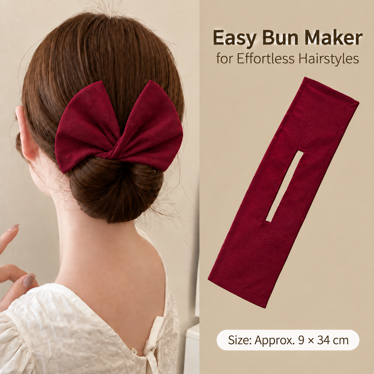 Western Print Low-Bun Hair Bow