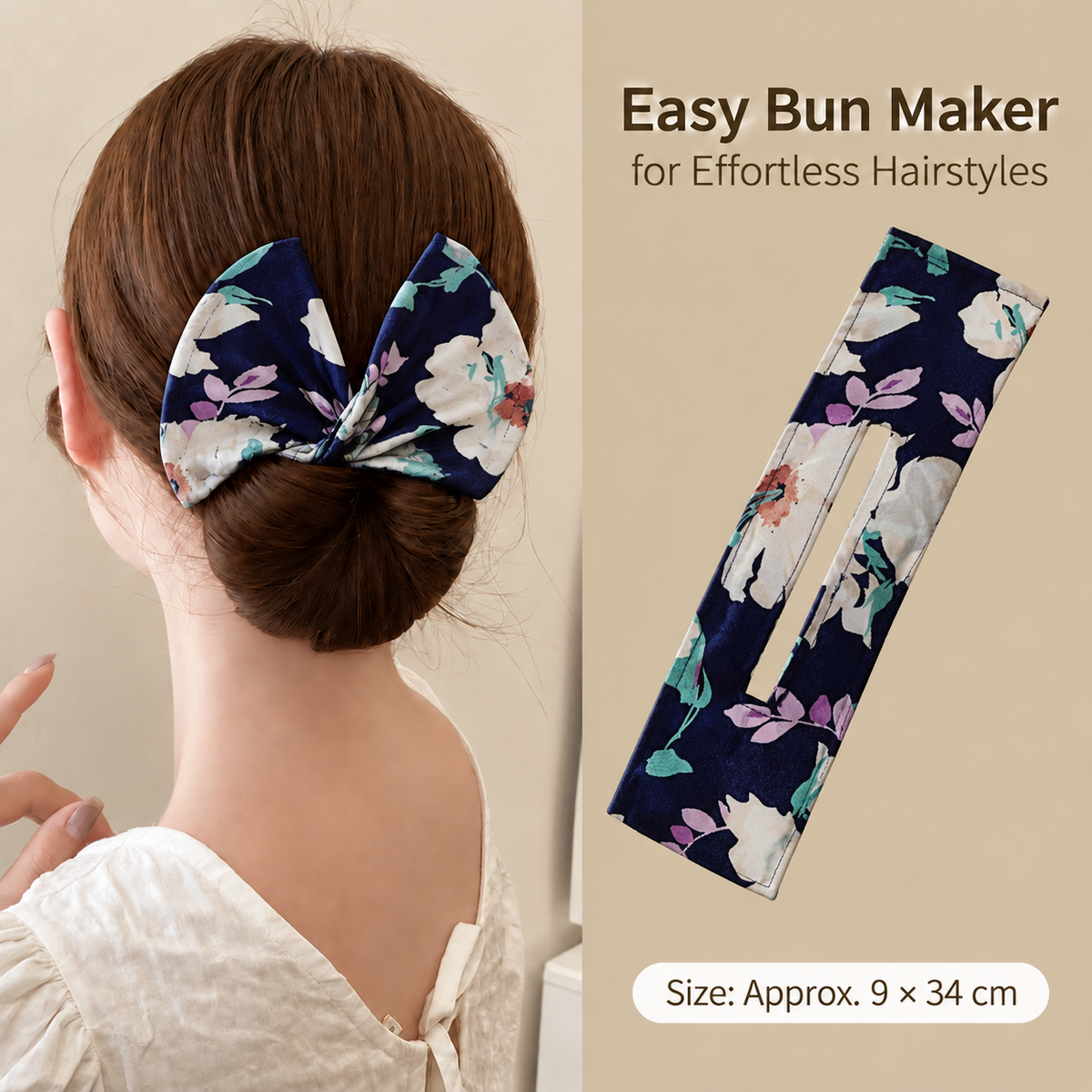 Western Print Low-Bun Hair Bow