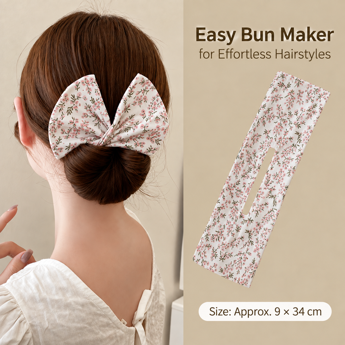 Western Print Low-Bun Hair Bow
