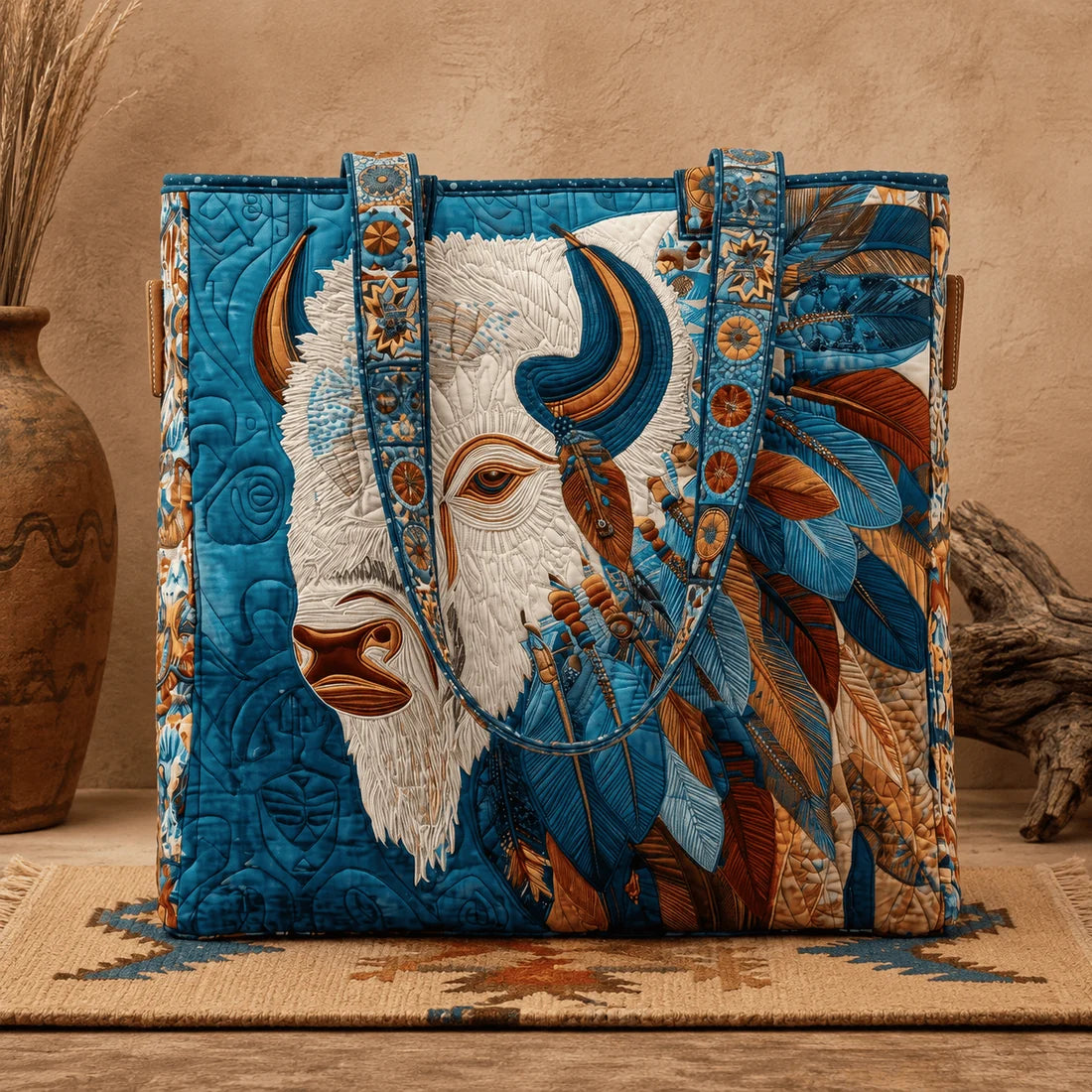 Handmade Native American Quilted Tote Bag